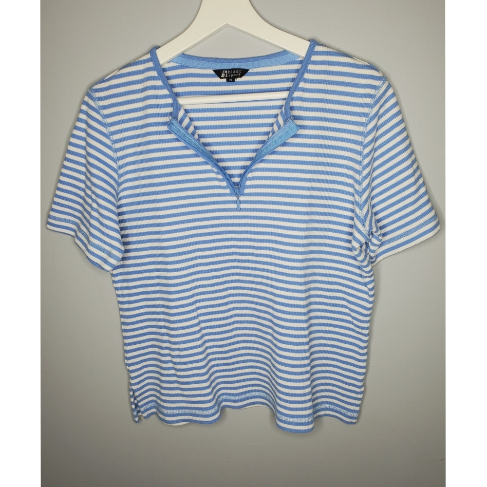 Blue and White Striped Shirt